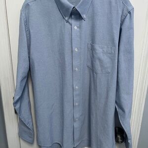 Flynn O'Hara Men's Large 16-16 1/2 Light Blue Button Down Shirt collared